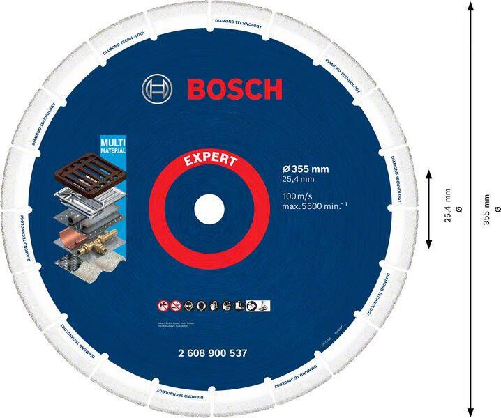 Bosch Accessoires Expert Diamond Metal Wheel grote doorslijpschijf 355 x 25 4 mm 1 stuk(s) 2608900537