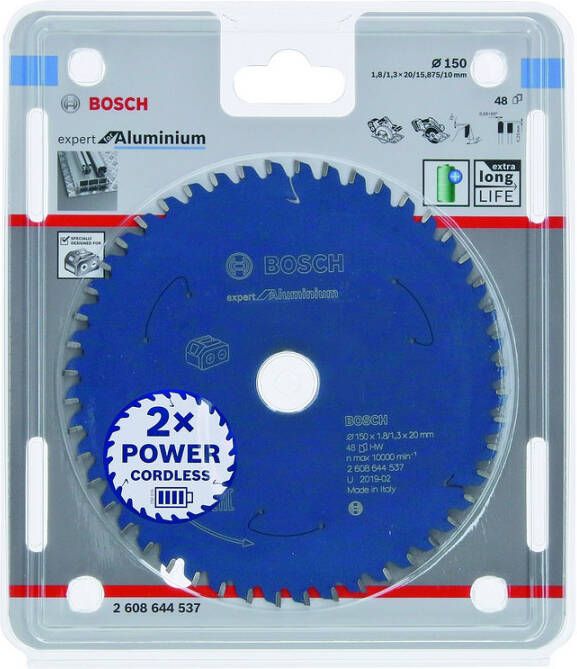 Bosch Expert for Aluminium cirkelzaagblad voor accuzagen 150x1 8 1 3x20 T48 1 stuk(s) 2608644537