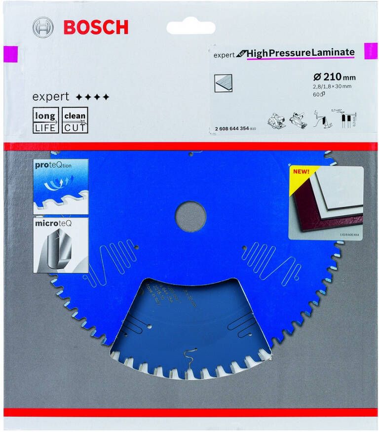 Bosch Accessoires Expert for High Pressure Laminate cirkelzaagblad EX TR H 210x30-60 1 stuk(s) 2608644354