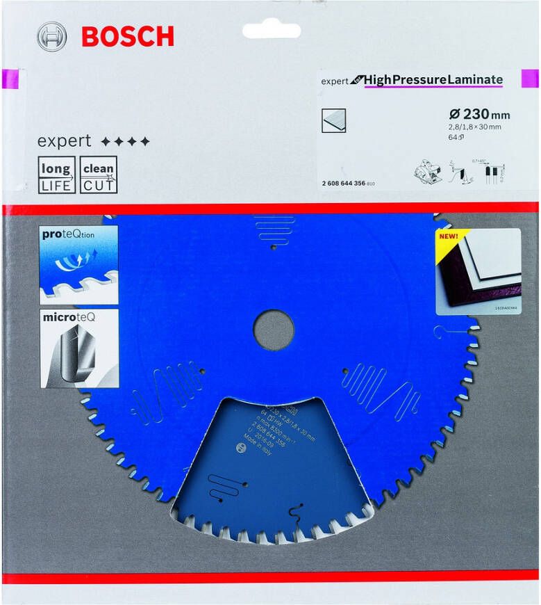 Bosch Expert for High Pressure Laminate cirkelzaagblad EX TR H 230x30-64 1 stuk(s) 2608644356