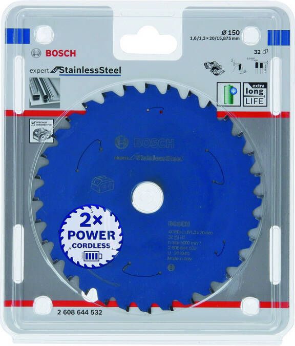 Bosch Accessoires Expert for Stainless Steel cirkelzaagblad voor accuzagen 150x1 6 1 3x20 T32 1 stuk(s) 2608644532