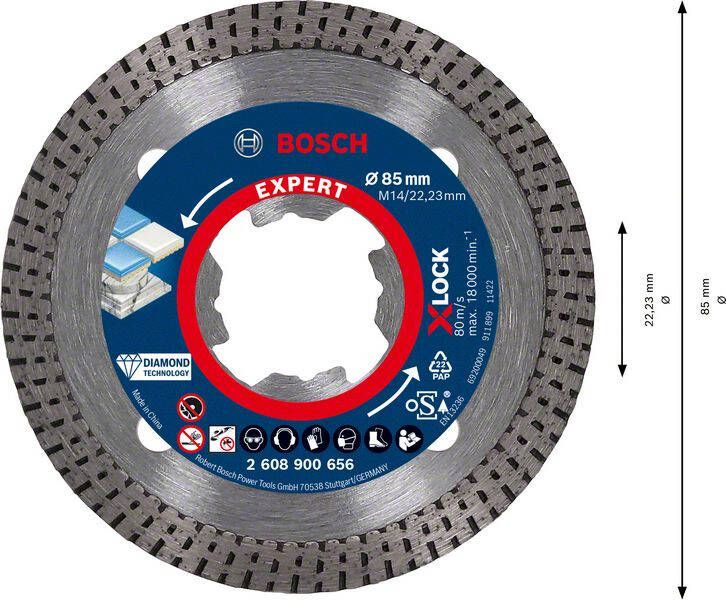 Bosch Accessoires Expert HardCeramic X-LOCK diamantdoorslijpschijf 85 x 22 23 x 1 6 x 7 mm 1 stuk(s) 2608900656