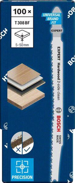 Bosch Accessoires Expert 'Hardwood 2-side clean' T 308 BF decoupeerzaagblad 100-delig 1 stuk(s) 2608900546