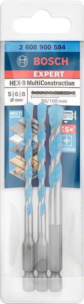 Bosch Accessoires Expert MultiConstruction HEX-9 boor 5 6 8 mm 3-delig 1 stuk(s) 2608900584