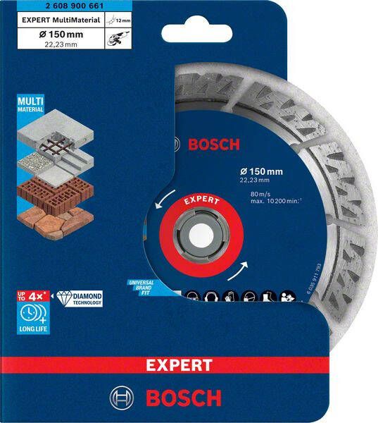 Bosch Accessoires Expert MultiMaterial diamantdoorslijpschijf 150 x 22 23 x 2 4 x 12 mm 1 stuk(s) 2608900661