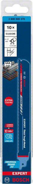 Bosch Accessoires Expert 'Thick Tough Metal' S 1155 CHC reciprozaagblad 10-delig 1 stuk(s) 2608900370