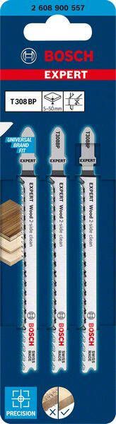 Bosch Accessoires Expert 'Wood 2-side clean' T 308 BP decoupeerzaagblad 3-delig 1 stuk(s) 2608900557
