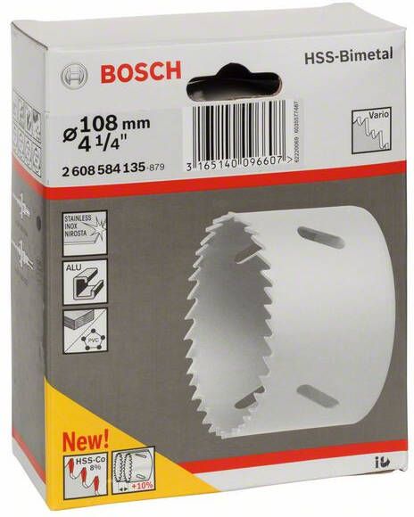 Bosch Gatzaag HSS-bimetaal voor standaardadapter 108 mm 4 1 4" 1st