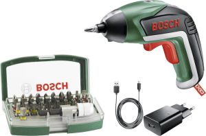 Bosch Groen 3 6V Li-Ion accu schroevendraaier set (1x 1 5Ah accu) incl.32-delige bitset 4 5Nm 06039A800S
