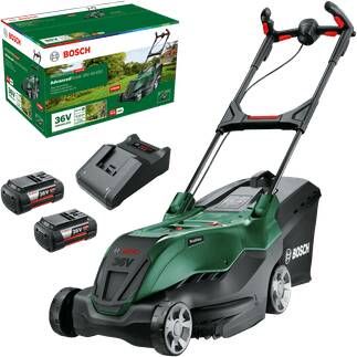 Bosch Groen Accu Grasmaaier AdvancedRotak 36V-40-650 | 2x 4 0 Ah accu&apos;s + AL 36V-20 lader en opvouwbare opvangbak 06008B9F02