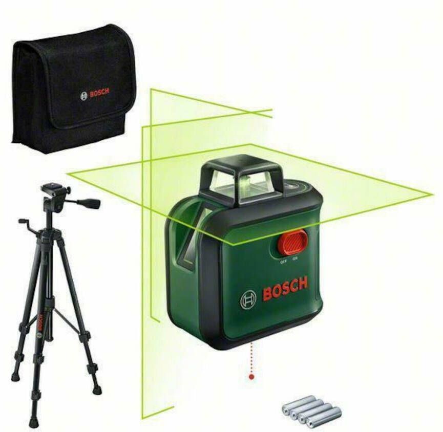 Bosch Groen AdvancedLevel 360°-lijnlaser Set | Inclusief Batterijen & Statief 0603663BZ1