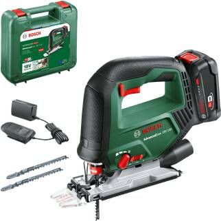 Bosch Groen AdvancedSaw 18V-140 Accu decoupeerzaag | 1X 18 V Li-Ion accu (2 0 Ah) & 1-uurs lader (AL 18V-20) 0603013003