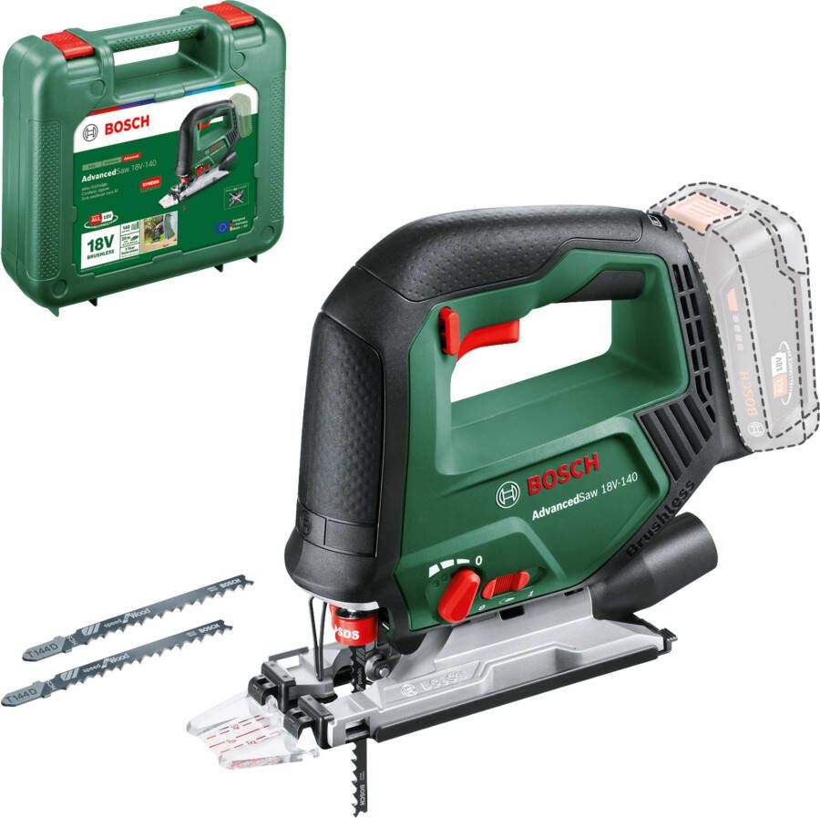 Bosch Groen AdvancedSaw 18V-140 Accu decoupeerzaag | Zonder accu en lader 0603013002