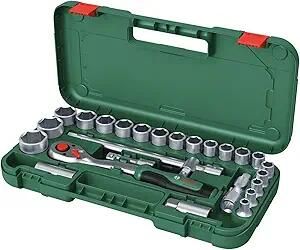 Bosch Groen 1 2" Ratchet set 25-piece (1 2" ratel 24x accessoire) 1600A02Z9F