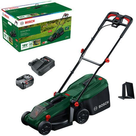 Bosch Groen Accumaaier Rotak 18V-32 | Incl. 1 x 18 V Li-Ion accu (4 0 Ah) + AL18V-44 Lader + Mulchplug 06008B9P00
