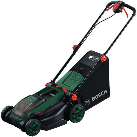 Bosch Groen Accumaaier Rotak 18V2-38 | Incl. 2 x 18 V Li-Ion accu (4 0 Ah) + AL 2x18V-88 Lader + Mulchplug 06008B9M00