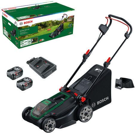 Bosch Groen Accumaaier Rotak 18V2-43 | Incl. 2 x 18 V Li-Ion accu (4 0 Ah) + AL 2x18V-88 Lader + Mulchplug 06008B9L00