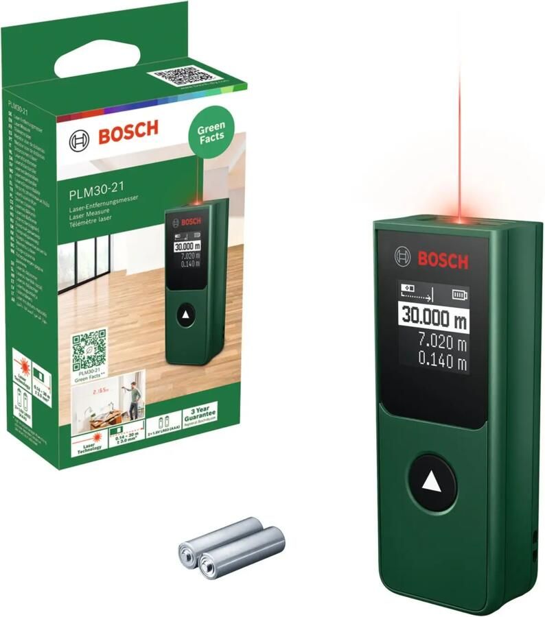 Bosch Groen PLM 30-21 Laserafstandsmeter 0603672K00
