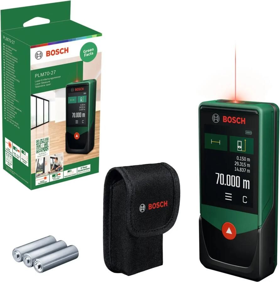 Bosch Groen PLM 70-27 Laserafstandsmeter | inclusief opbergetui 0603672S00