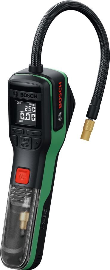 Bosch Groen PNEO 4V Bike Accu Pomp (1x Compact Power 4V accu 3 0 Ah 1x snelkoppelingadapter 1x ballennaaldadapter 1x prestaventieladapter 1x