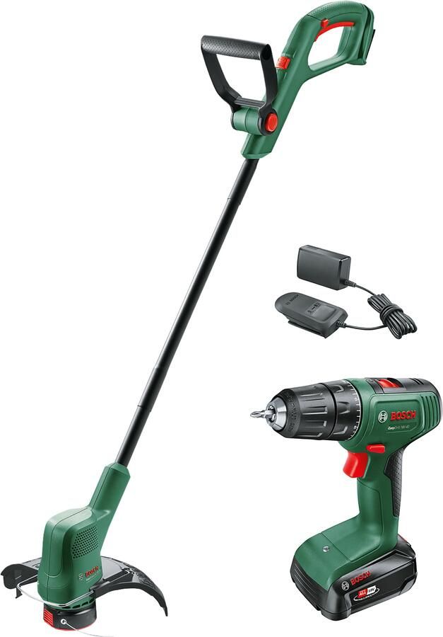 Bosch Groen Toolkit EasyDrill 18V-40 + EasyGrassCut 18V-26 | Incl. 1-uurslader (AL 18V-20) + 1x 2 0 Ah accu 0615991FN5