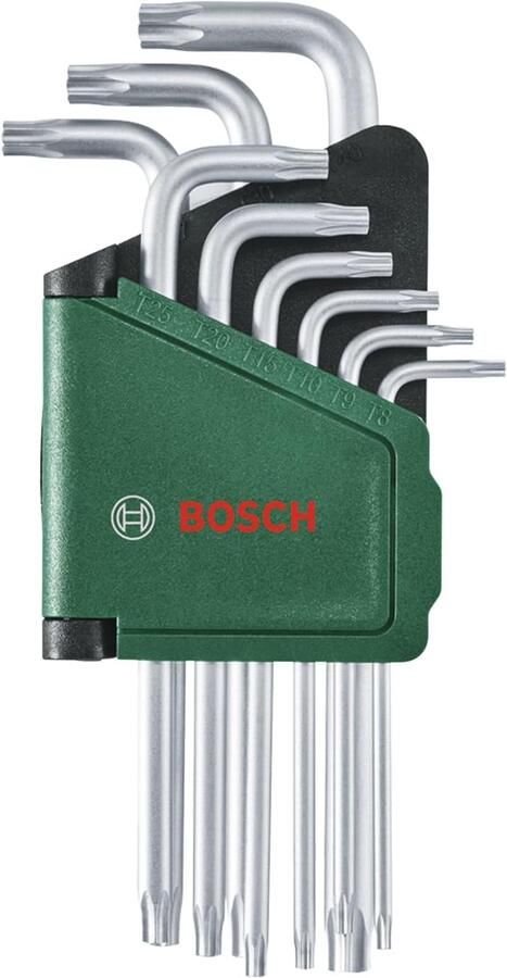 Bosch Groen Torx key set 9-piece (Sleutelset Torx 9 stuks: T8 9 10 15 20 25 27 30 40) 1600A02Z9C
