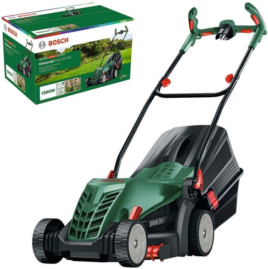 Bosch Groen UniversalRotak 34-400 Grasmaaier met 40 Liter Grasopvangbak 06008A6400