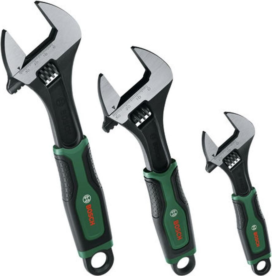 Bosch Groen Verstelbare Sleutelset | 3-delig (6" 8" 10") 1600A039HR