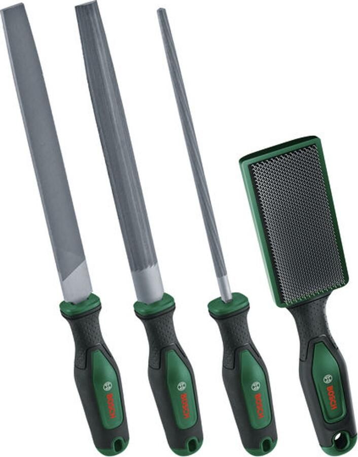 Bosch Groen Vijlenset met borstel | 4-delig | 200 mm 8" 1600A034GM