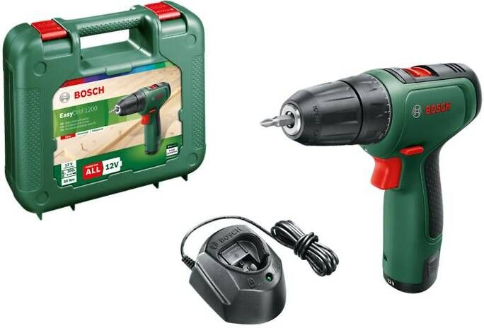 Bosch Groen Easy Drill 1200 Accu Schroefboormachine | 12 V | 30 Nm | 1 5 Ah accu + lader | In transportkoffer 06039D3006