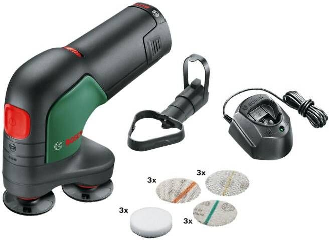 Bosch Groen EasyCurvSander 12 Accu Schijfschuur- en polijstmachine | 12 V | 2 5 Ah accu + Oplader | In doos 06039C9002