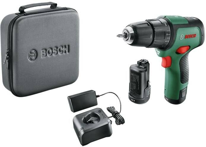 Bosch Groen EasyImpact 12 | Accu Klopboorschroevendraaier | 2 standen | 12V | 2 x 2 0 Ah accu + oplader | In opbergtas 06039B6105