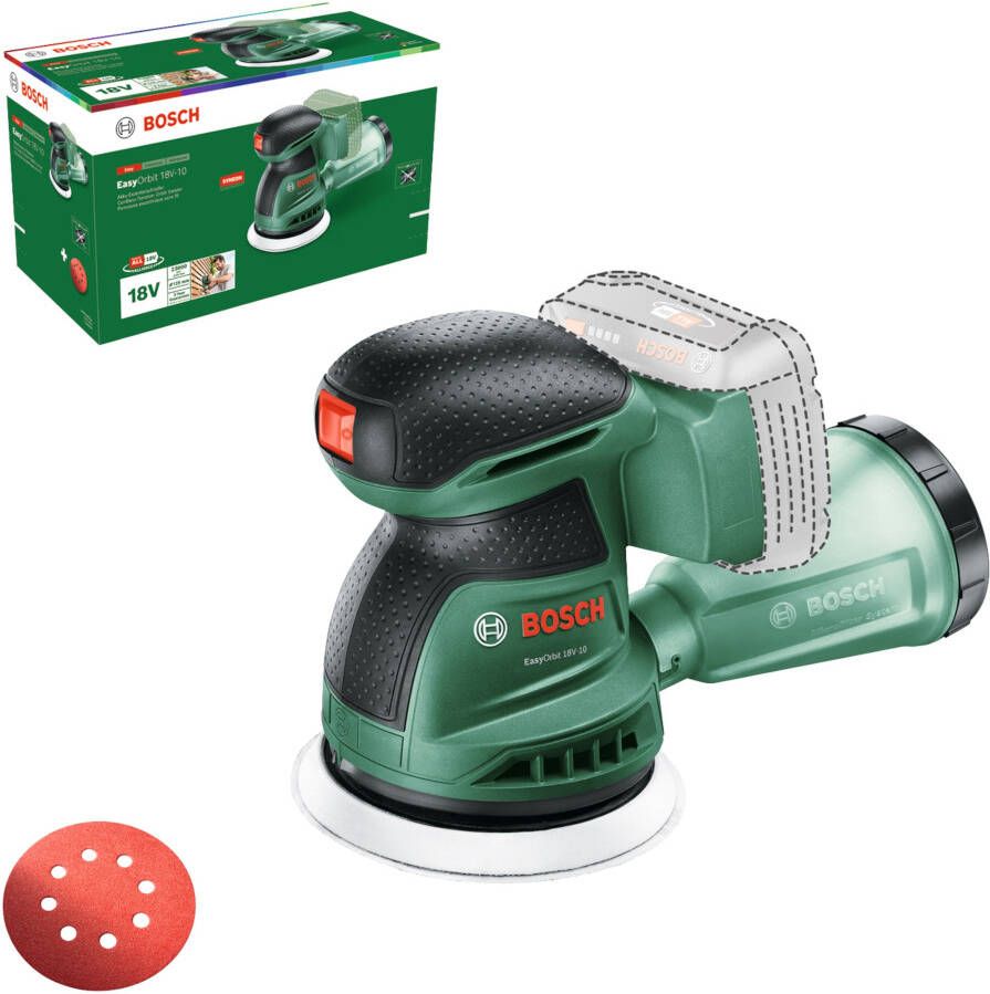 Bosch Groen EasyOrbit 18V-10 Accu-Excenterschuurmachine | Exclusief Accu&apos;s en Lader 06033E4000