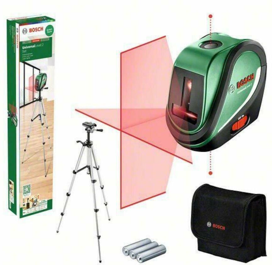 Bosch Groen Kruislijnlaser UniversalLevel 2 Set 0603663803