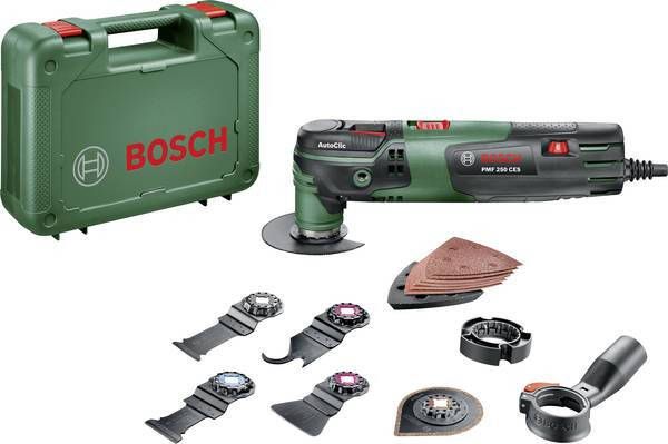 Bosch Groen PMF 250 CES Set 0603102101 Multifunctioneel gereedschap | koffer 16-delig 0603102101