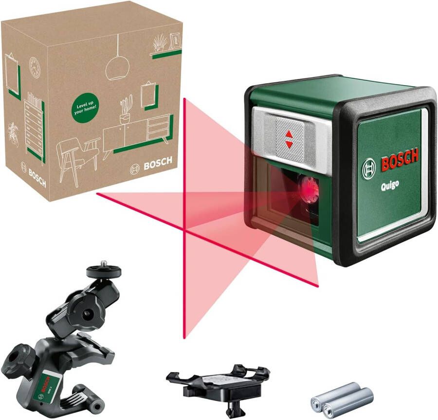 Bosch Groen Quigo III Kruislijnlaser | Inclusief Batterijen 06036635Z0