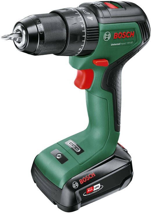 Bosch Groen UniversalImpact 18V-60 | Accuklopboorschroevendraaier | met twee standen | Incl. Accu en Lader 06039D7101