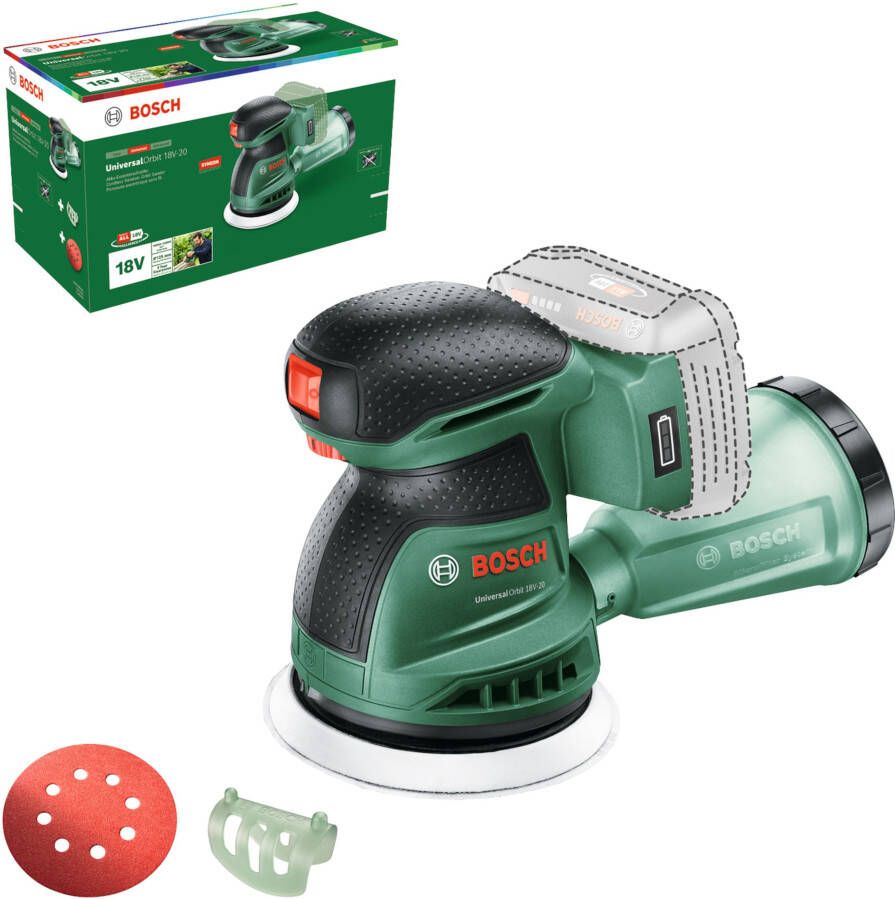 Bosch Groen universalOrbit 18V-20 Accu-excenterschuurmachine | Exclusief Accu&apos;s en Lader 06033E4100