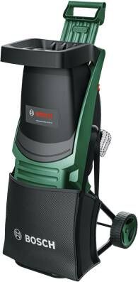 Bosch Groen UniversalShredder Fluisterhakselaar 2x18V-25 | 2x PBA 18V 4.0 Ah Accu + 1x Snellader AL 18V-44 + 1x 28L Opvangzak 06008E0000