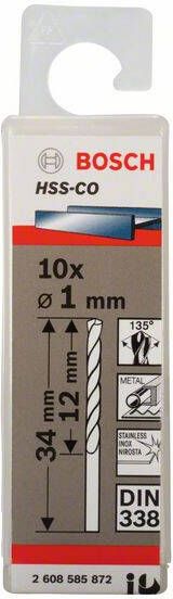 Bosch Metaalboren HSS-Co Standard 1 x 12 x 34 mm 10st