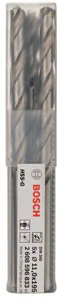 Bosch Accessoires Metaalboren HSS-G DIN 340 11 x 128 x 195 mm 5st 2608596833