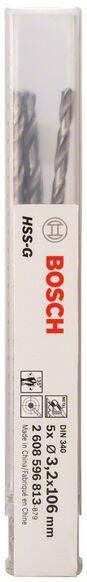 Bosch Accessoires Metaalboren HSS-G DIN 340 3 2 x 69 x 106 mm 5st 2608596813