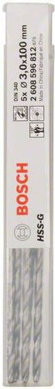 Bosch Accessoires Metaalboren HSS-G DIN 340 3 x 66 x 100 mm 5st 2608596812