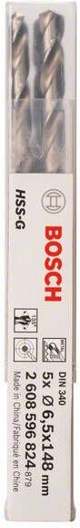 Bosch Accessoires Metaalboren HSS-G DIN 340 6 5 x 97 x 139 mm 5st 2608596824 - Foto 1
