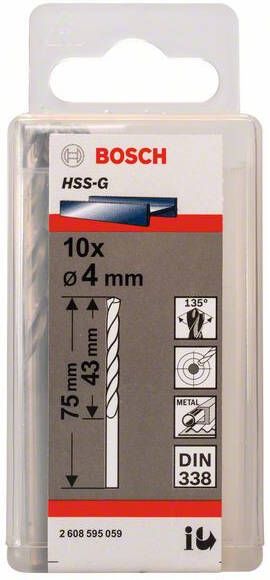 Bosch Metaalboren HSS-G Standard 4 x 43 x 75 mm 10st