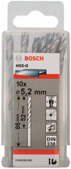 Bosch Metaalboren HSS-G Standard 5 2 x 52 x 86 mm 10st
