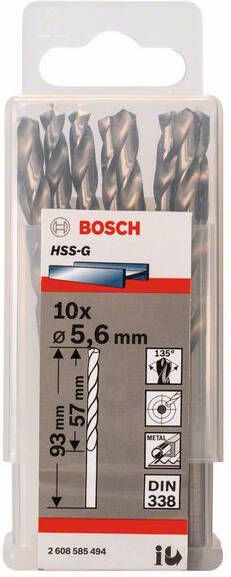 Bosch Accessoires Metaalboren HSS-G Standard 5 6 x 57 x 93 mm 10st 2608585494