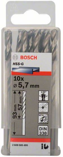 Bosch Accessoires Metaalboren HSS-G Standard 5 7 x 57 x 93 mm 10st 2608585495
