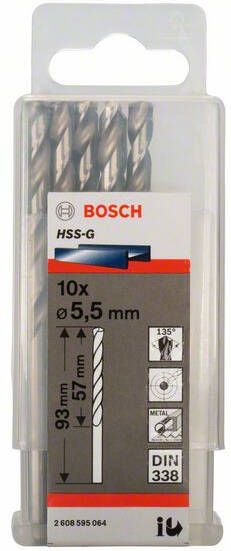 Bosch Accessoires Metaalboren HSS-G Standard 5 x 57 x 93 mm 10st 2608595064