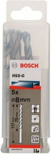 Bosch Accessoires Metaalboren HSS-G Standard 8 x 75 x 117 mm 5st 2608595072